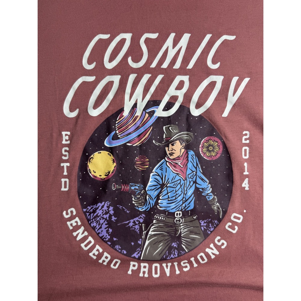 Sendero Provisions Co Cosmic Cowboy Graphic Tee XXL Dusty Rose Space Western - Picture 2 of 6